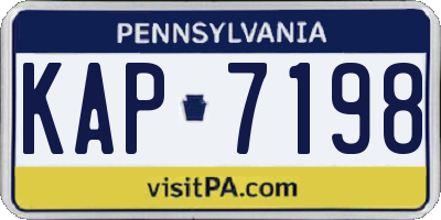 PA license plate KAP7198