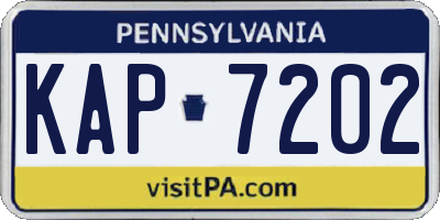 PA license plate KAP7202