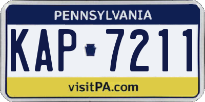 PA license plate KAP7211