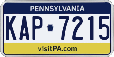 PA license plate KAP7215