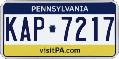 PA license plate KAP7217