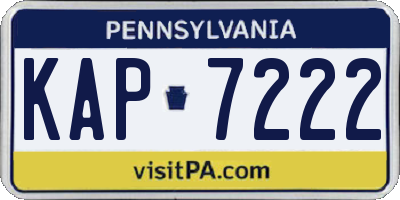PA license plate KAP7222