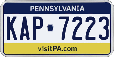 PA license plate KAP7223