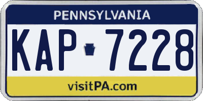 PA license plate KAP7228