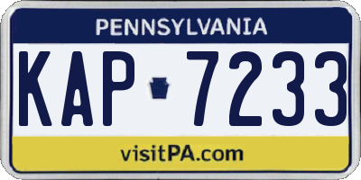 PA license plate KAP7233