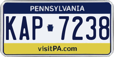 PA license plate KAP7238