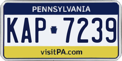 PA license plate KAP7239
