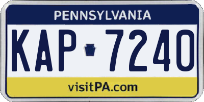 PA license plate KAP7240