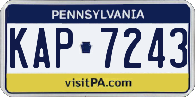 PA license plate KAP7243