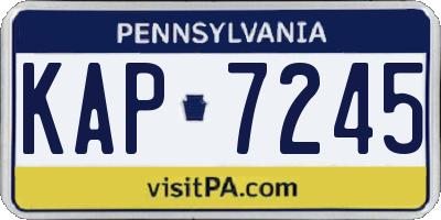 PA license plate KAP7245