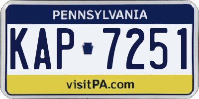 PA license plate KAP7251