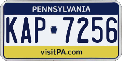 PA license plate KAP7256