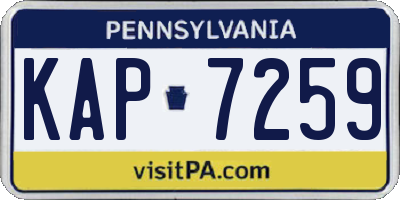 PA license plate KAP7259