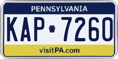 PA license plate KAP7260