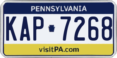 PA license plate KAP7268