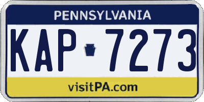 PA license plate KAP7273