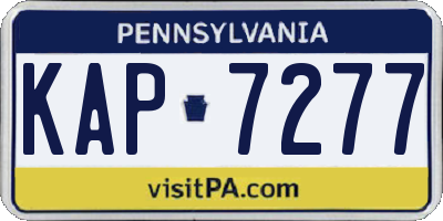 PA license plate KAP7277