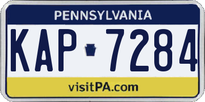 PA license plate KAP7284