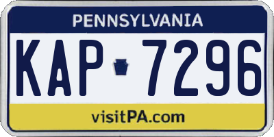 PA license plate KAP7296