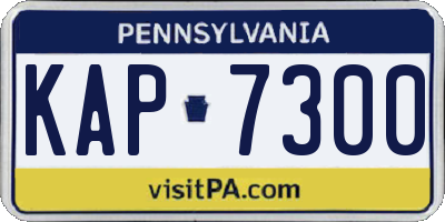 PA license plate KAP7300