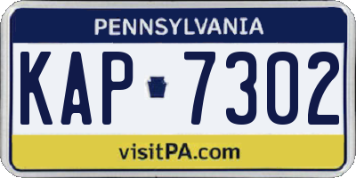 PA license plate KAP7302