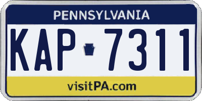 PA license plate KAP7311
