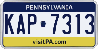 PA license plate KAP7313