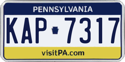PA license plate KAP7317