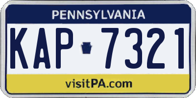 PA license plate KAP7321
