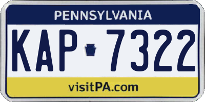 PA license plate KAP7322