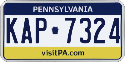 PA license plate KAP7324