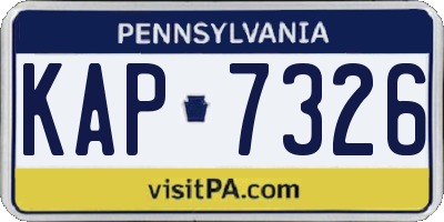 PA license plate KAP7326