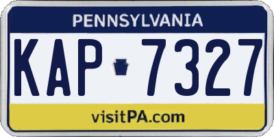 PA license plate KAP7327
