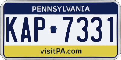 PA license plate KAP7331