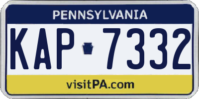 PA license plate KAP7332