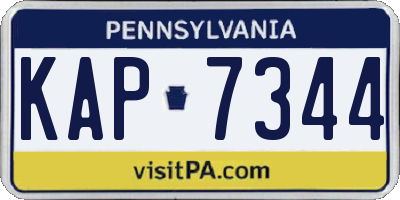 PA license plate KAP7344