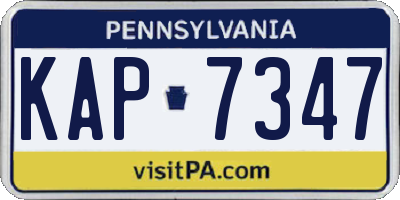 PA license plate KAP7347