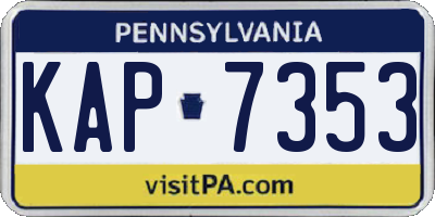 PA license plate KAP7353