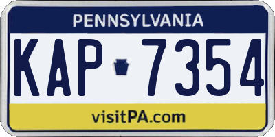 PA license plate KAP7354