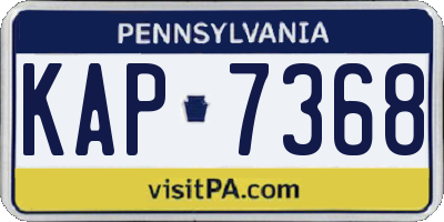 PA license plate KAP7368