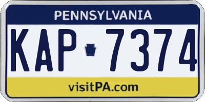 PA license plate KAP7374