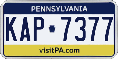 PA license plate KAP7377