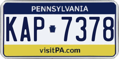 PA license plate KAP7378