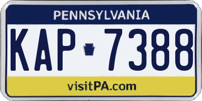 PA license plate KAP7388