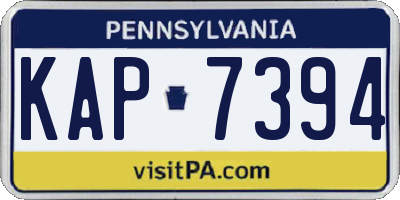 PA license plate KAP7394