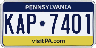 PA license plate KAP7401