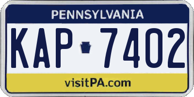 PA license plate KAP7402