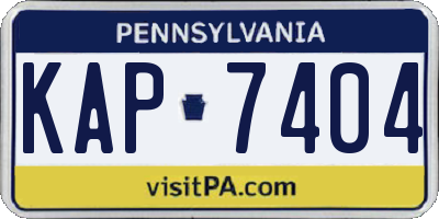PA license plate KAP7404