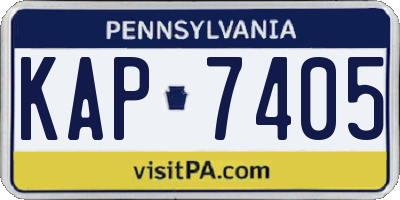PA license plate KAP7405