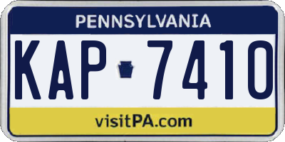PA license plate KAP7410